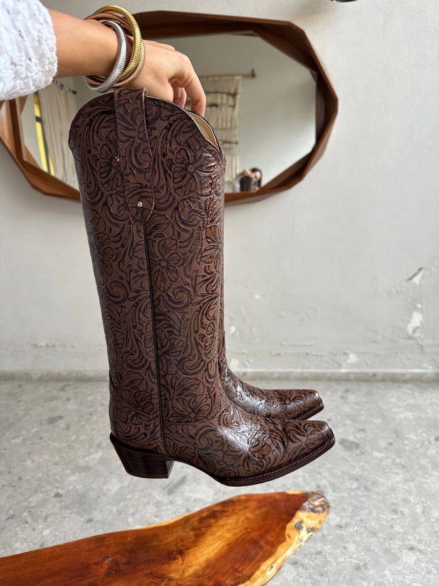 Ranch Boots Café Cincelado