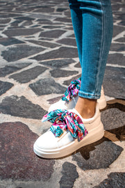 New York Multicolor Big Laces White  Sneakers