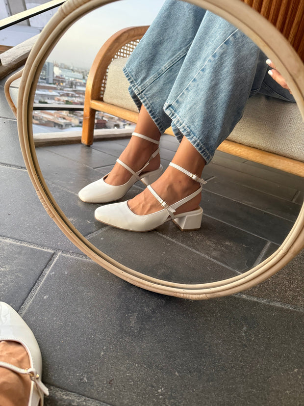 Mia Heels Mary Jane Tacón mini Ivory