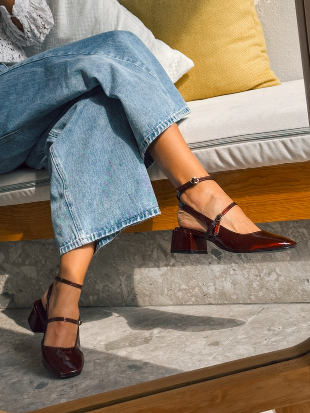 Mia Heels Mary Jane Tacón mini Vino