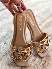 Mary Gold & Chain Sandals