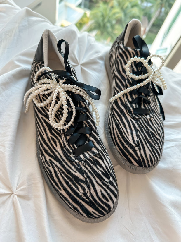 Zebra Print Charms Sneakers