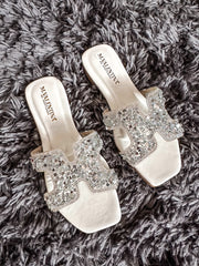Hera White Diamond Sandals