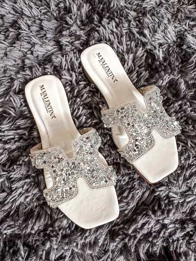 Hera White Diamond Sandals