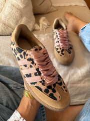 Sporty Leopard Sneakers Pink Laces