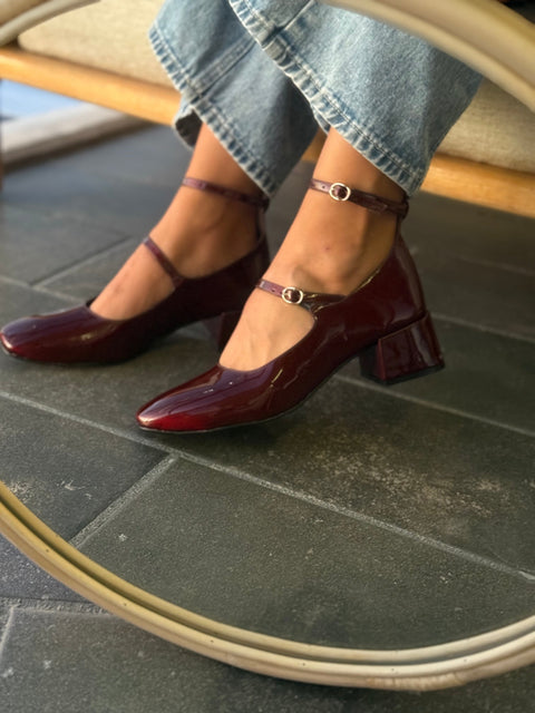 Helena Burgundy Tacón Mini