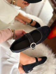 Baltimore Strap Black Flats