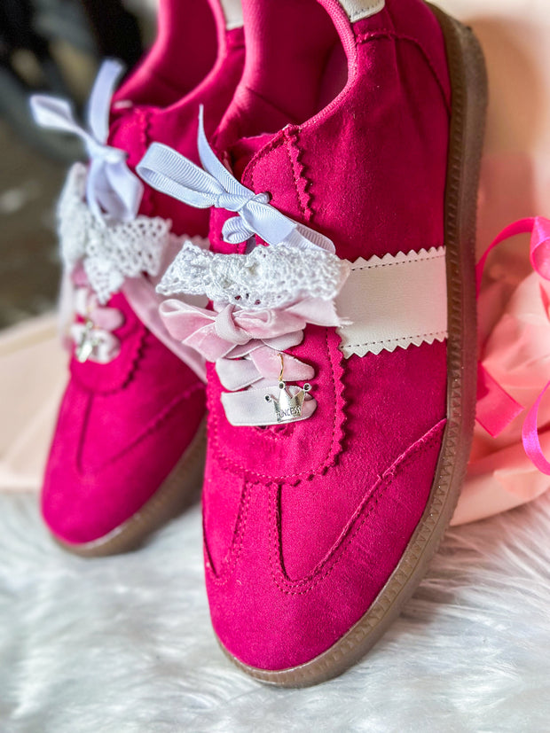Zebra Pink Charms Sneakers
