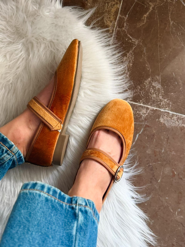 Baltimore Strap Brownish Orange Flats