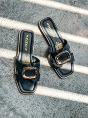 Round Black Sandals