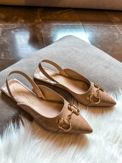 Gia Slingback Coco Nude Flats