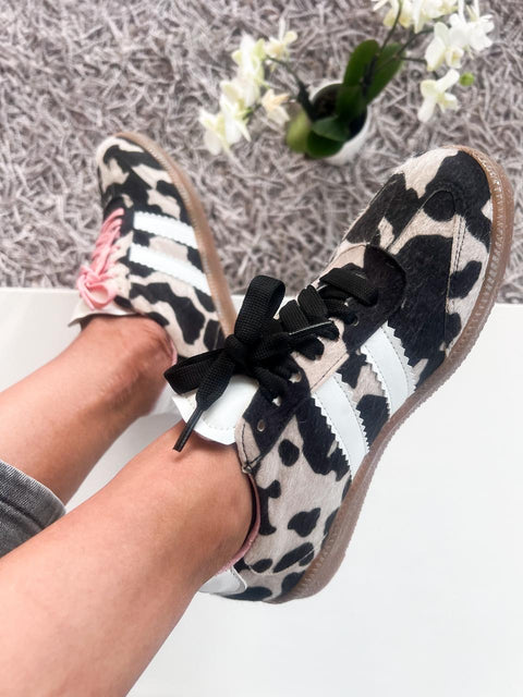 Sporty Valentina Cow Print Sneakers