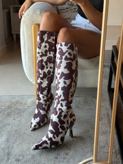 Greta Cow Print boots