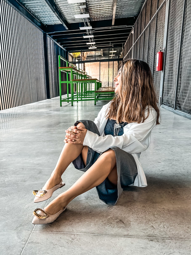 Lisboa Linen Slingback Flats