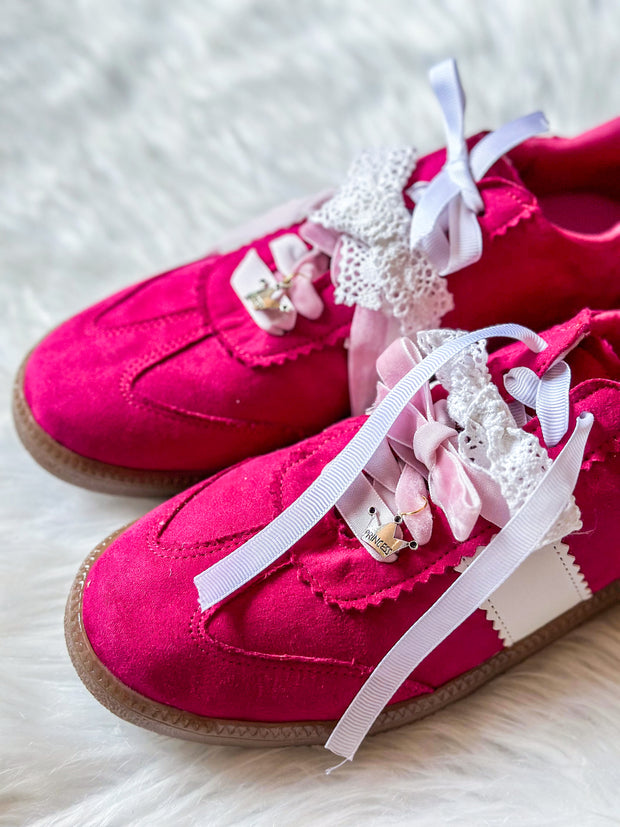 Zebra Pink Charms Sneakers