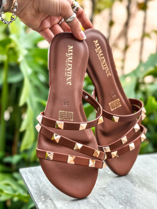 Dakar Studs Brown Sandals