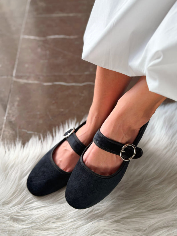 Baltimore Strap Black Flats