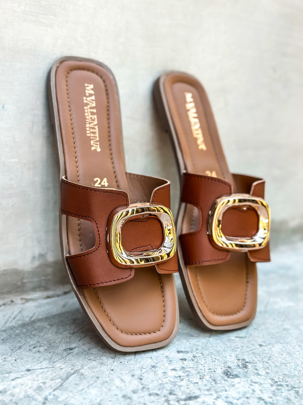 Round Brown Sandals