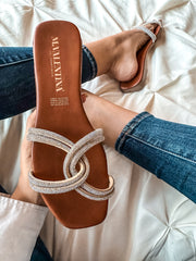 Palm Knot Shiny Nude Sandals