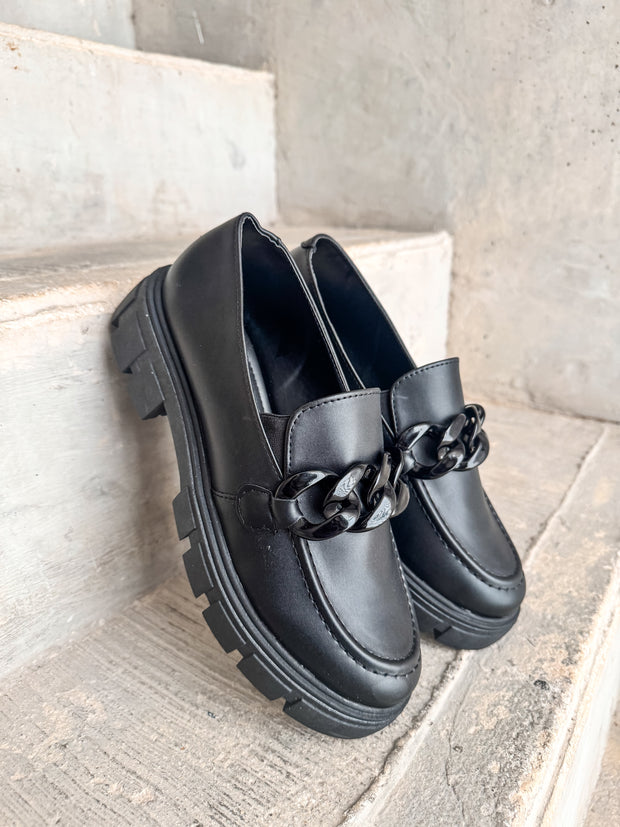 Columbia Black Matte Loafers