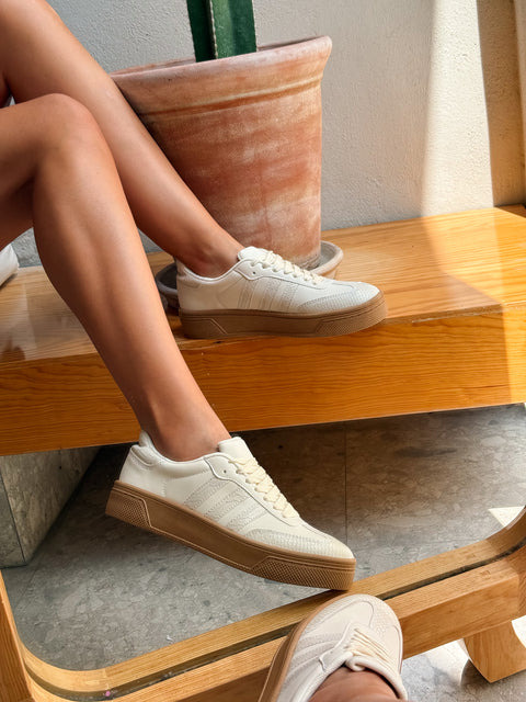 Beige snake tipo piel Sneakers Sporty