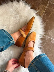 Baltimore Strap Brownish Orange Flats