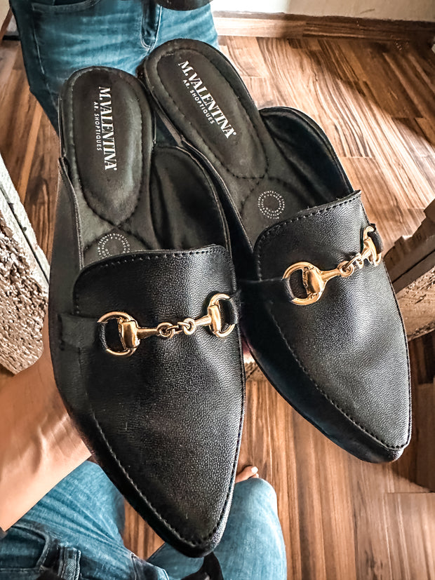 Bali Mules Black & Gold