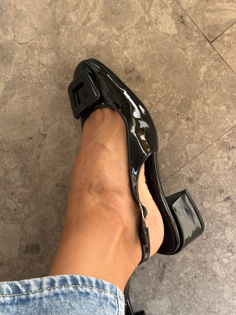 Mia Heels Square Tacón mini Negro