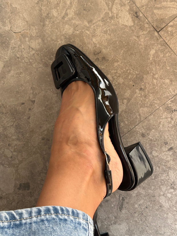 Mia Heels Square Tacón mini Negro