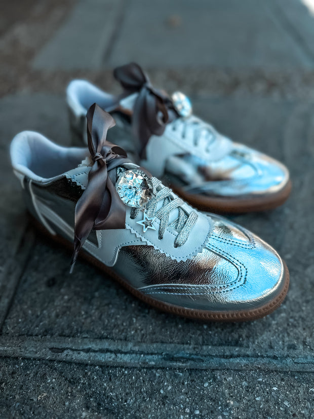 Zebra Charming Silver Sneakers
