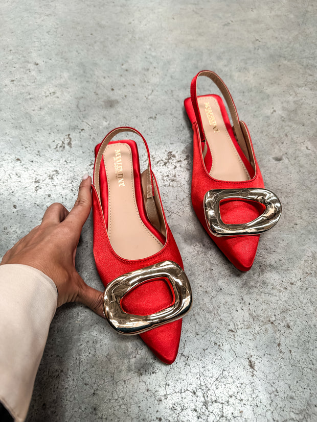 Lisboa Red Slingback Flats