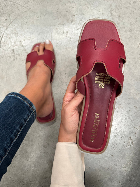 Hera Crown Merlot Sandals