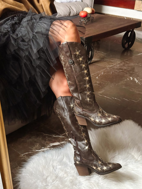 Ciara Stars Brown Boots