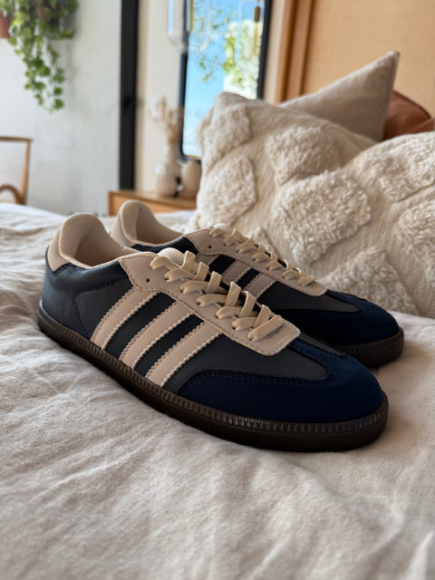 Sporty Blue White Stripe Sneakers