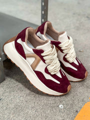 Valkiria Burgundy & Latte Sneakers
