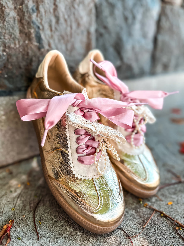 Zebra Charming Gold Sneakers