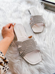 Laura Shiny White Sandals