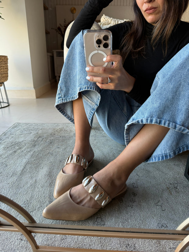 Dakota Nude Charol Mules