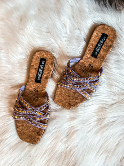 Roma Studs Purple Sandals