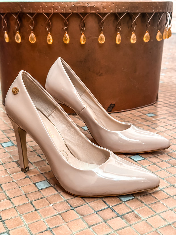 Kicker Heels Shiny Nude