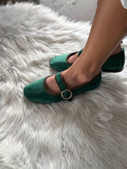 Baltimore Strap Bright Green Flats