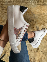 Waldorf Glitter Leopard Laces White Sneakers