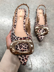 Lisboa Leopard Slingback Flats