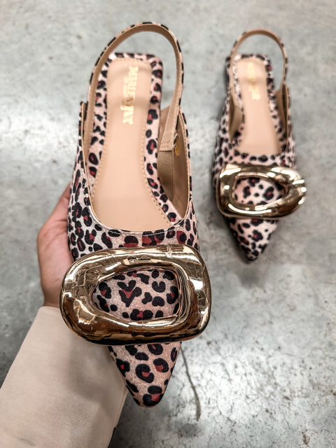 Lisboa Leopard Slingback Flats