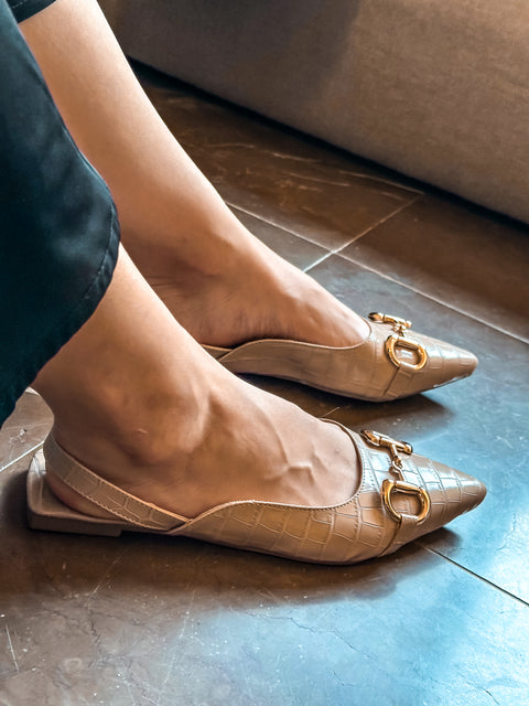 Gia Slingback Coco Nude Flats