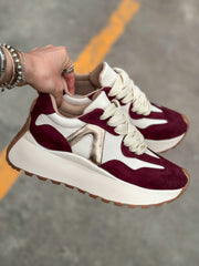 Valkiria Burgundy & Latte Sneakers