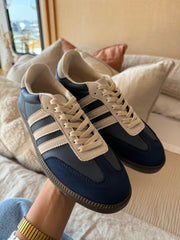 Sporty Blue White Stripe Sneakers