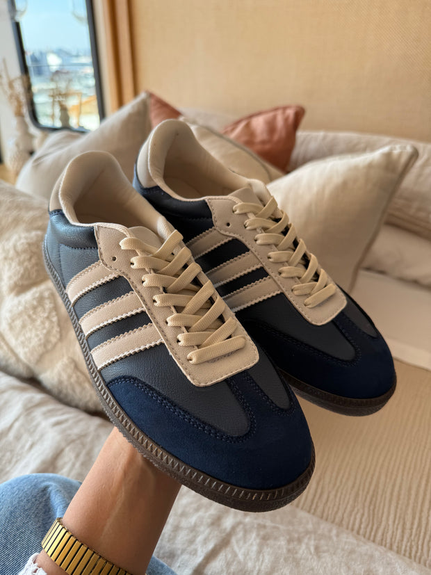 Sporty Blue White Stripe Sneakers