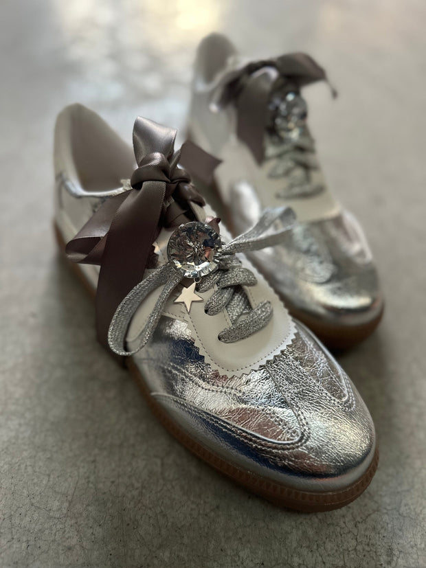 Zebra Charming Silver Sneakers