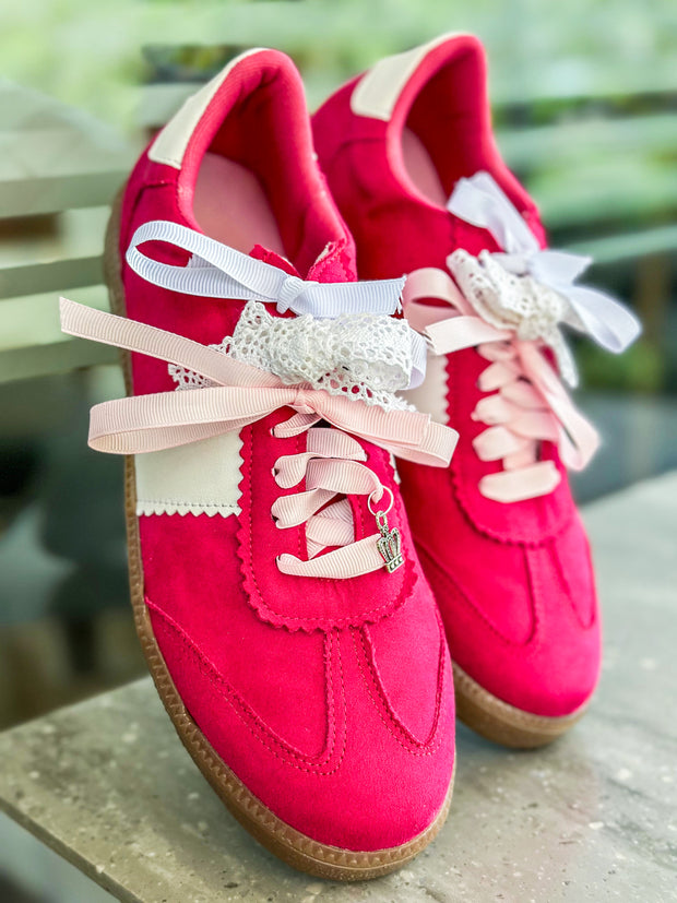 Zebra Pink Charms Sneakers